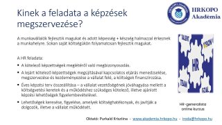 Képzésmódszertan - képzésszervezés - törvényi előírások