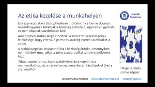 HR-generalista Képzés 6. alkalom_Etika és Szabályzatok készítése_2025_03_01