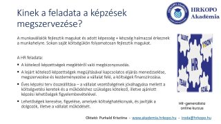 Képzés módszertan - képzésszervezés - törvényi előírások